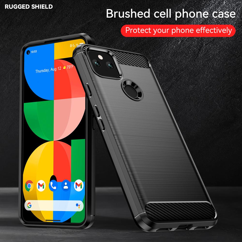 Ốp lưng dành cho Google Pixel 5 silicone mềm Carbon phay xước chống sốc chống vân tay