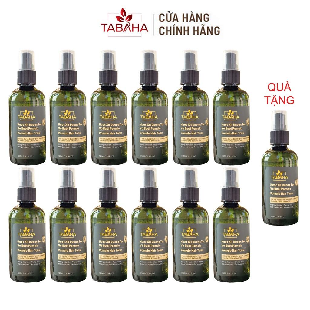 Liệu trình 12 Chai Nước dưỡng tóc tinh dầu bưởi Pomelo Tabaha 120ml tặng 1 chai