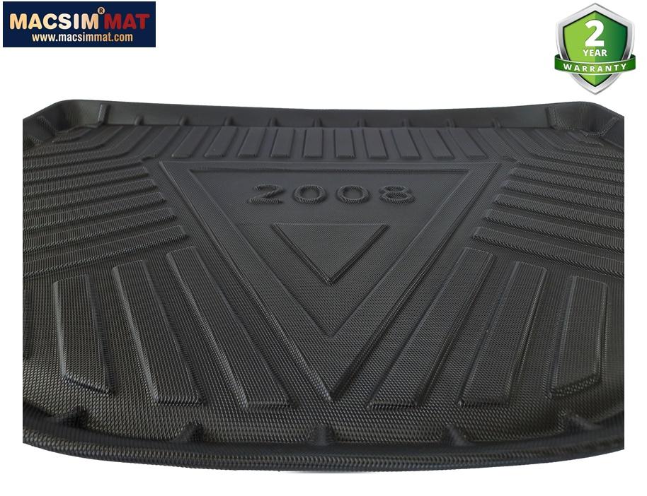 Thảm lót cốp Peugeot 2008 2014-nay nhãn hiệu Macsim chất liệu TPV cao cấp màu đen