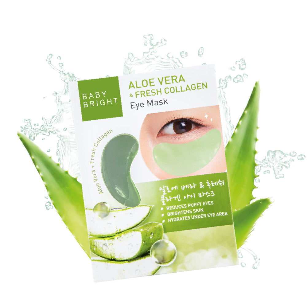 Mặt nạ giảm thâm quầng mắt Baby Bright Aloe Vera &amp; Fresh Collagen Eye Mask 1Pair