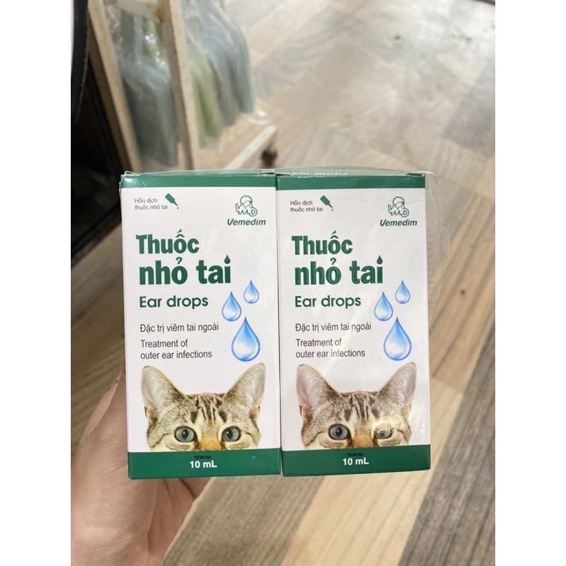 Thuốc nhỏ tai Vemedim dùng cho viêm tai ngoài dùng cho chó mèo
