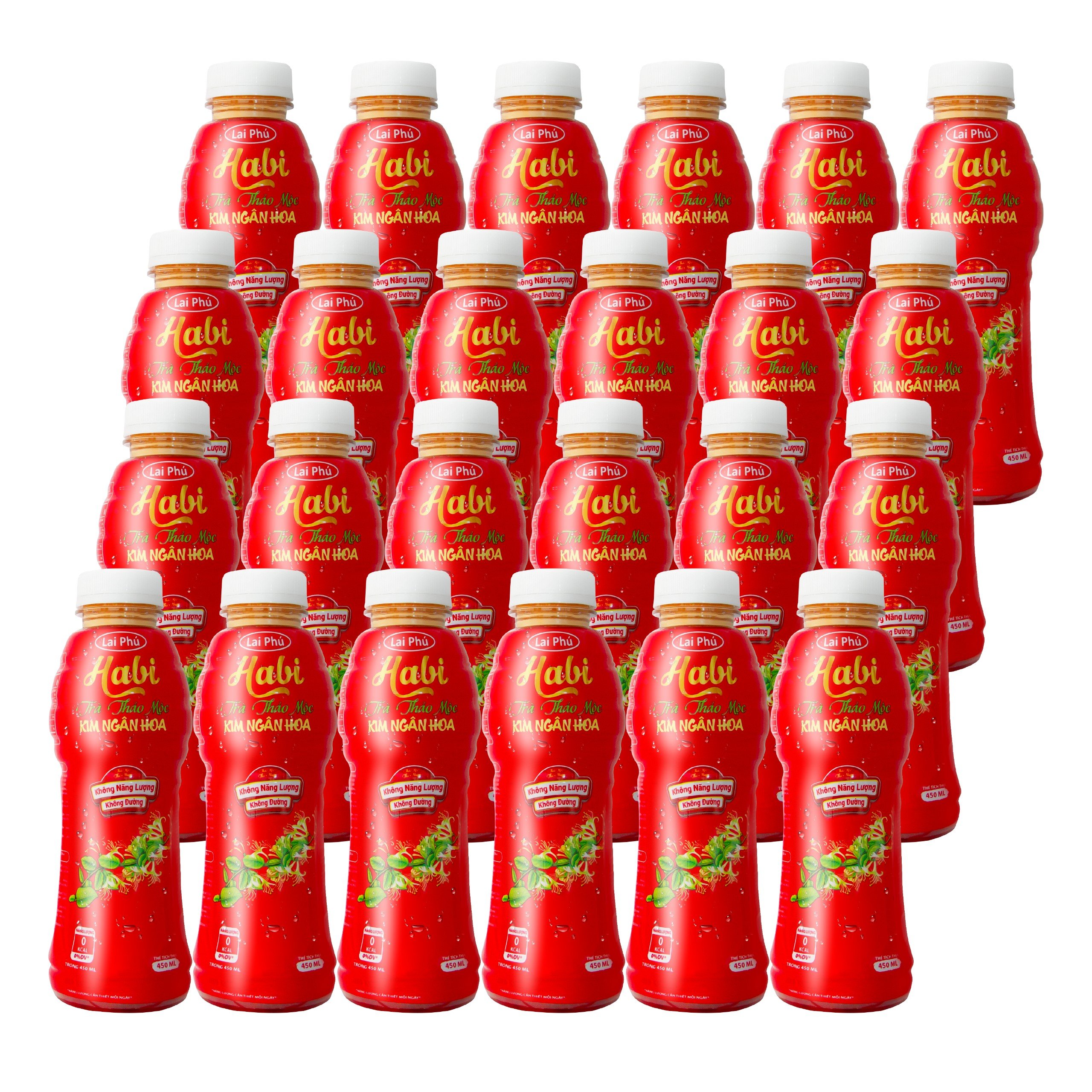 Trà Thảo Mộc Kim Ngân Hoa Habi Chai 450ml - Thùng 24 Chai