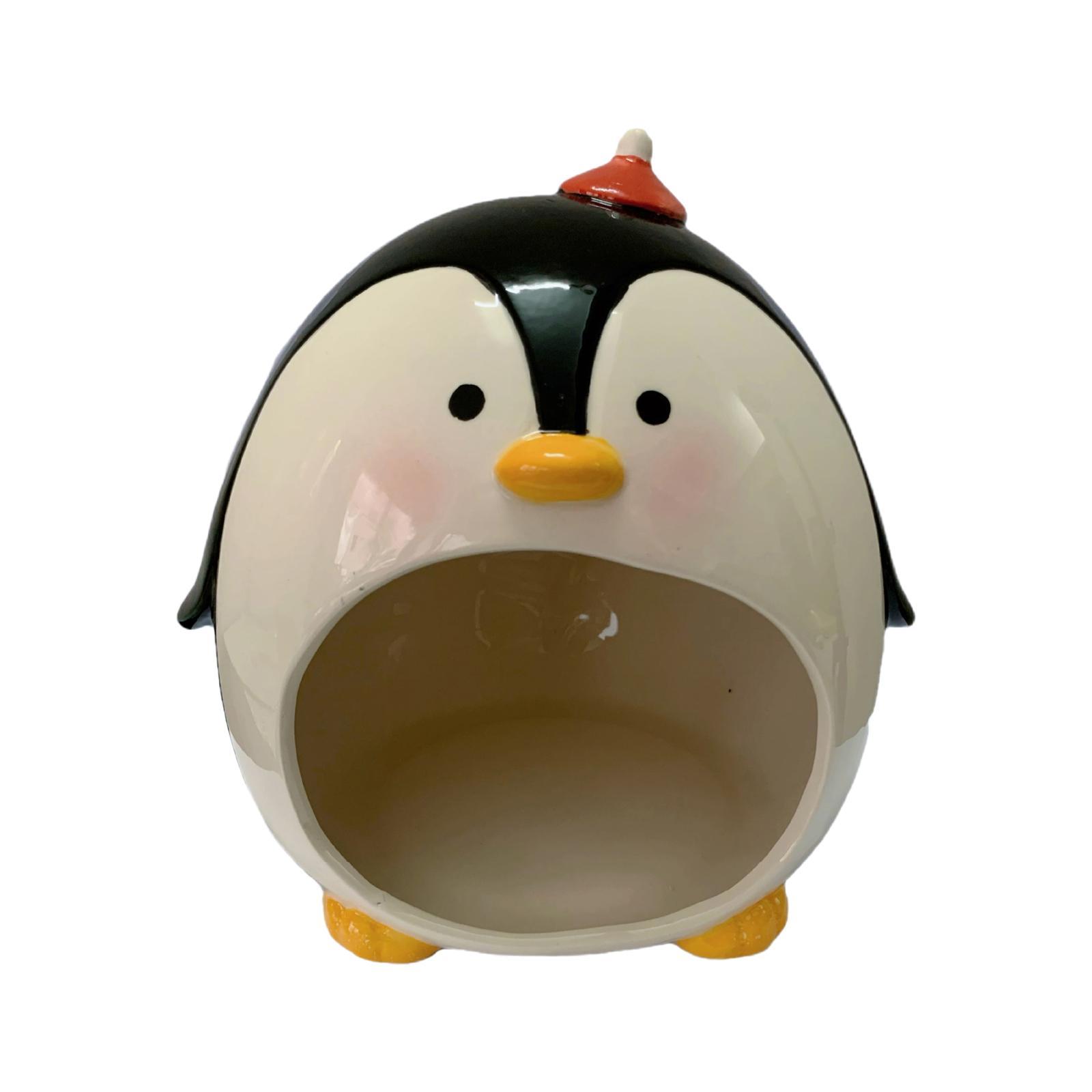 Hamster House Cave Bed Habitats Ceramic Penguin Shape Hamster Hideout House