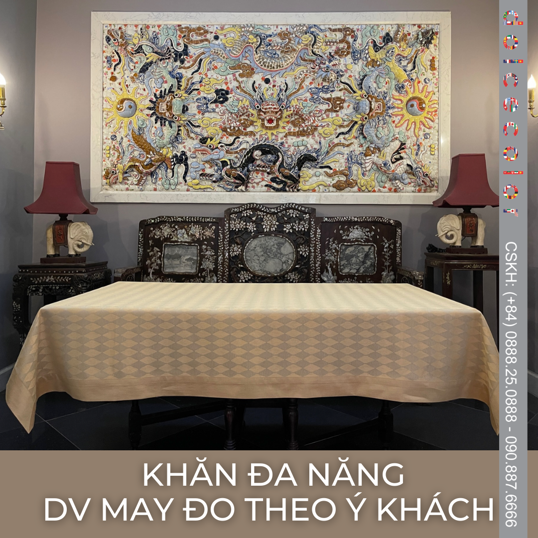 KHĂN ĐA NĂNG VỪA TRẢI BÀN VỪA TRẢI GIƯỜNG CLASSY NGANG 150 X DÀI 200 CM RẤT TIỆN LỢI