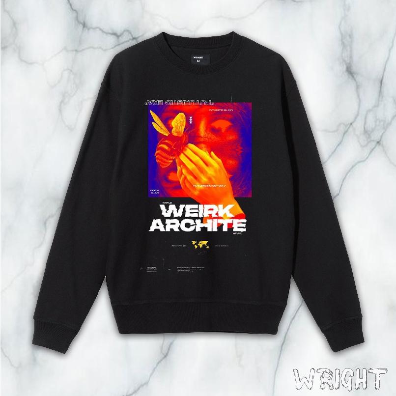 Áo sweater WRIGHT weirk archite nghê thuật cotton 100% unisex