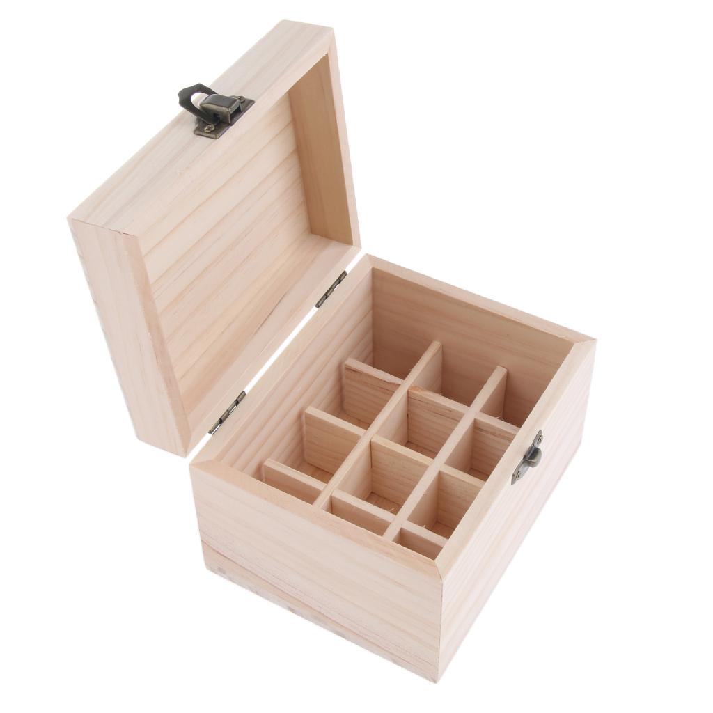 12 Slots Essential Oil Wooden Box Storage Case Organizer Protector Container