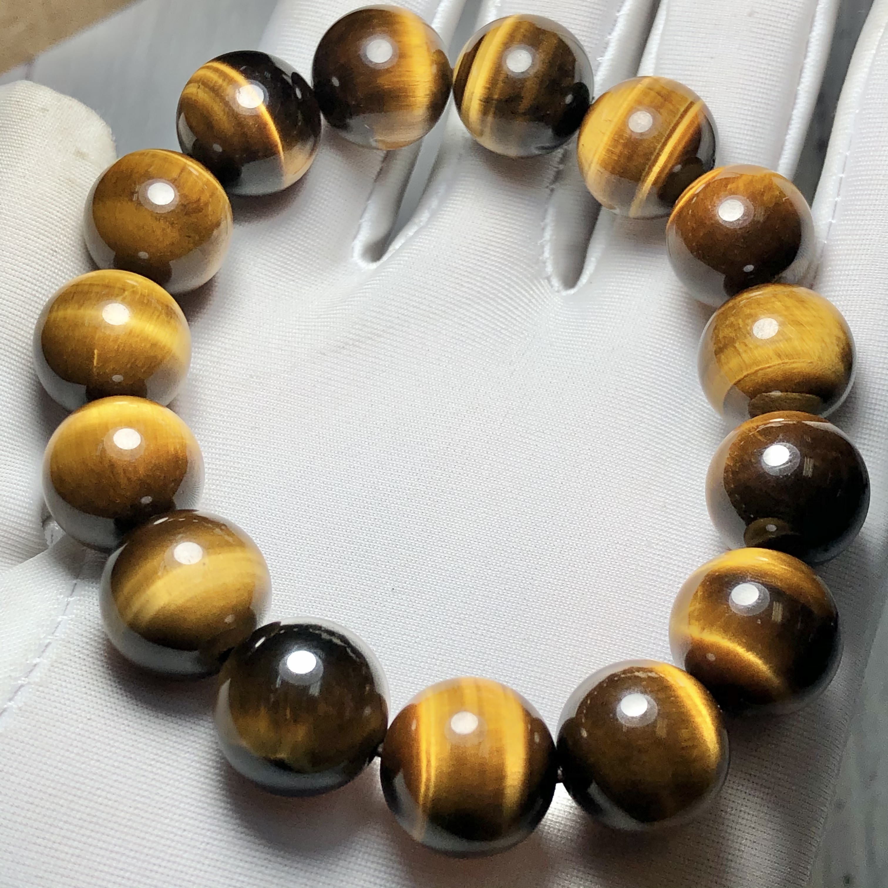 Vòng tay Thạch Anh Mắt Hổ vàng nâu 12mm cao cấp chuẩn 5A