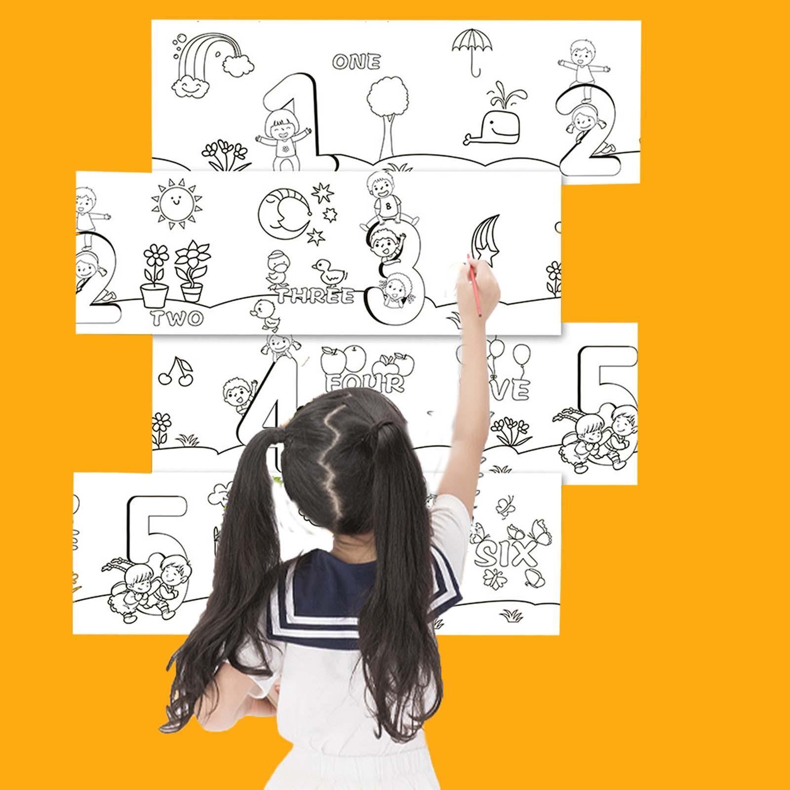 Kids Children Wall Coloring Posters Paper 30Cmx300cm Back Sided