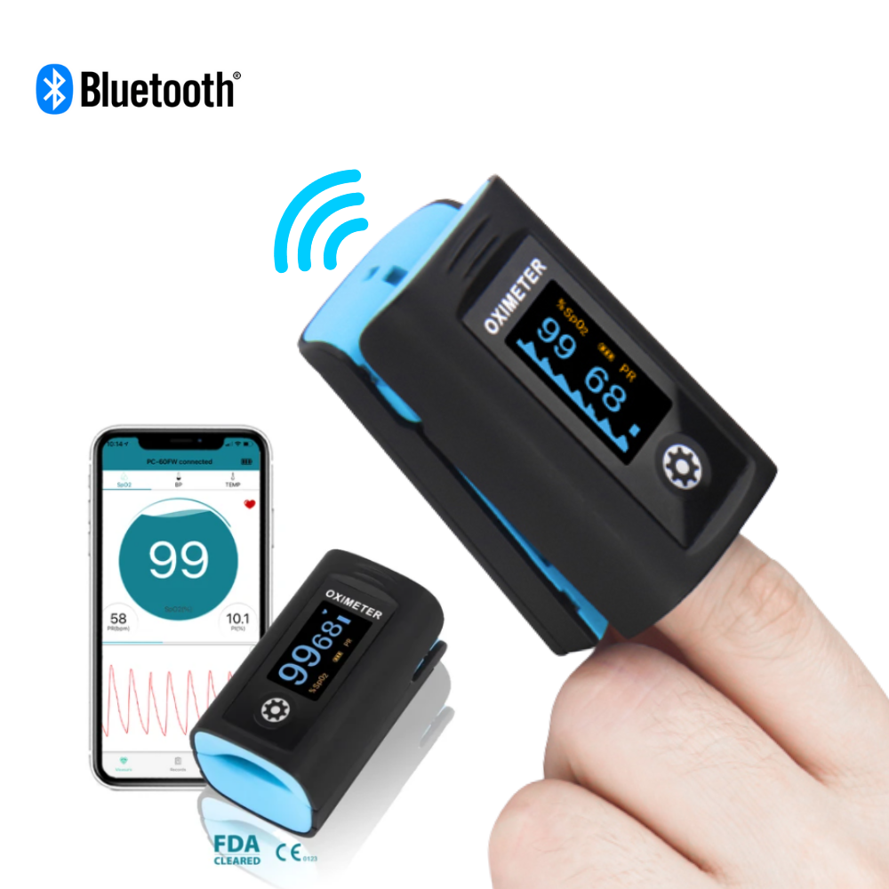 Máy đo nồng độ oxy trong máu SpO2 và nhịp tim Creative Medical PC-60FW, kết nối bluetooth