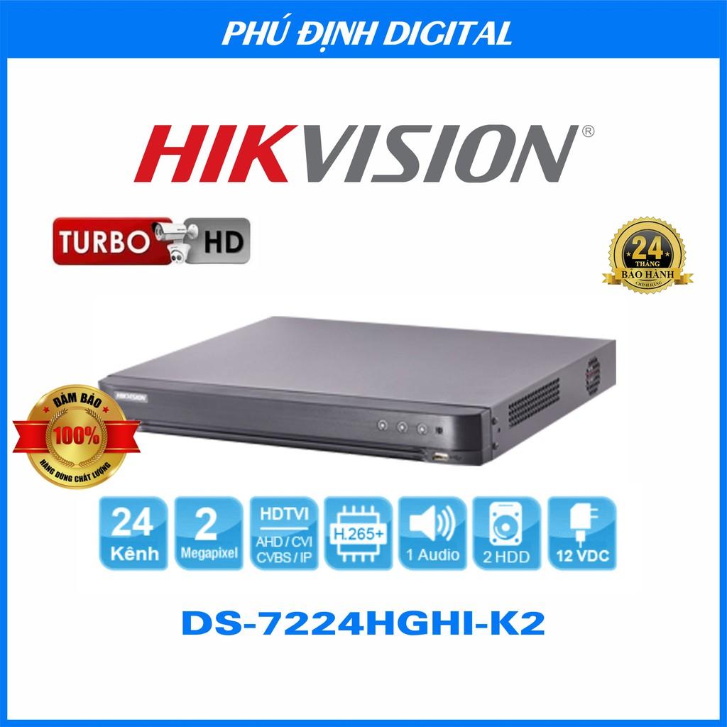 Đầu ghi hình camera 24 kênh HDTVI Hikvision mã DS-7224HGHI-K2 - Hàng Chính Hãng