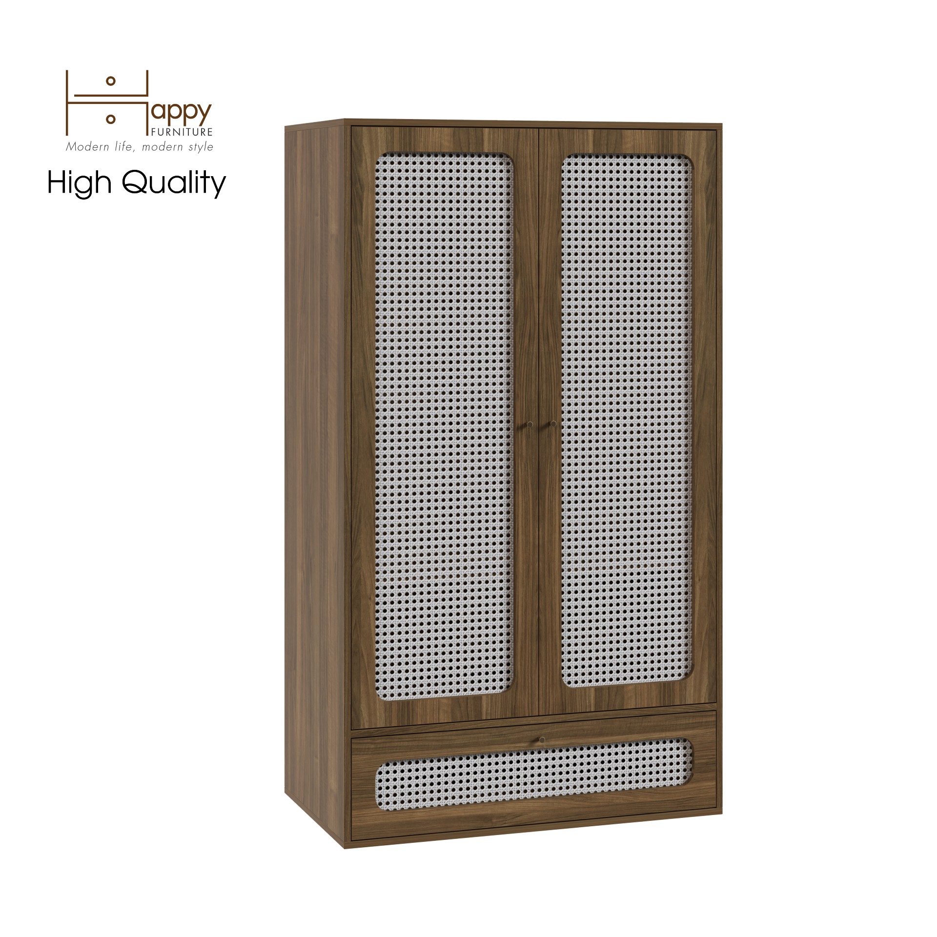[Happy Home Furniture] MEYDAN, Tủ quần áo cánh mây , 100cm x 58cm x 176cm ( DxRxC), TCM_051