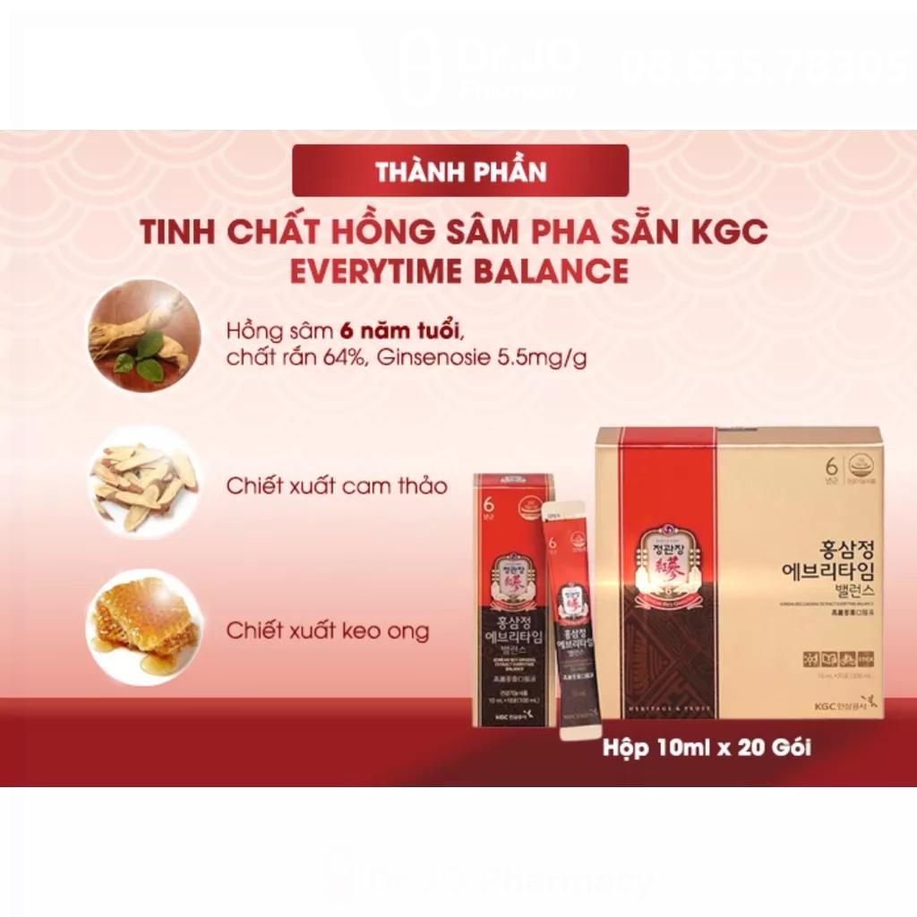 Tinh Chất Hồng Sâm Pha Sẵn KGC Cheong Kwan Chang Everytime Balance (10ml x 30 Gói)