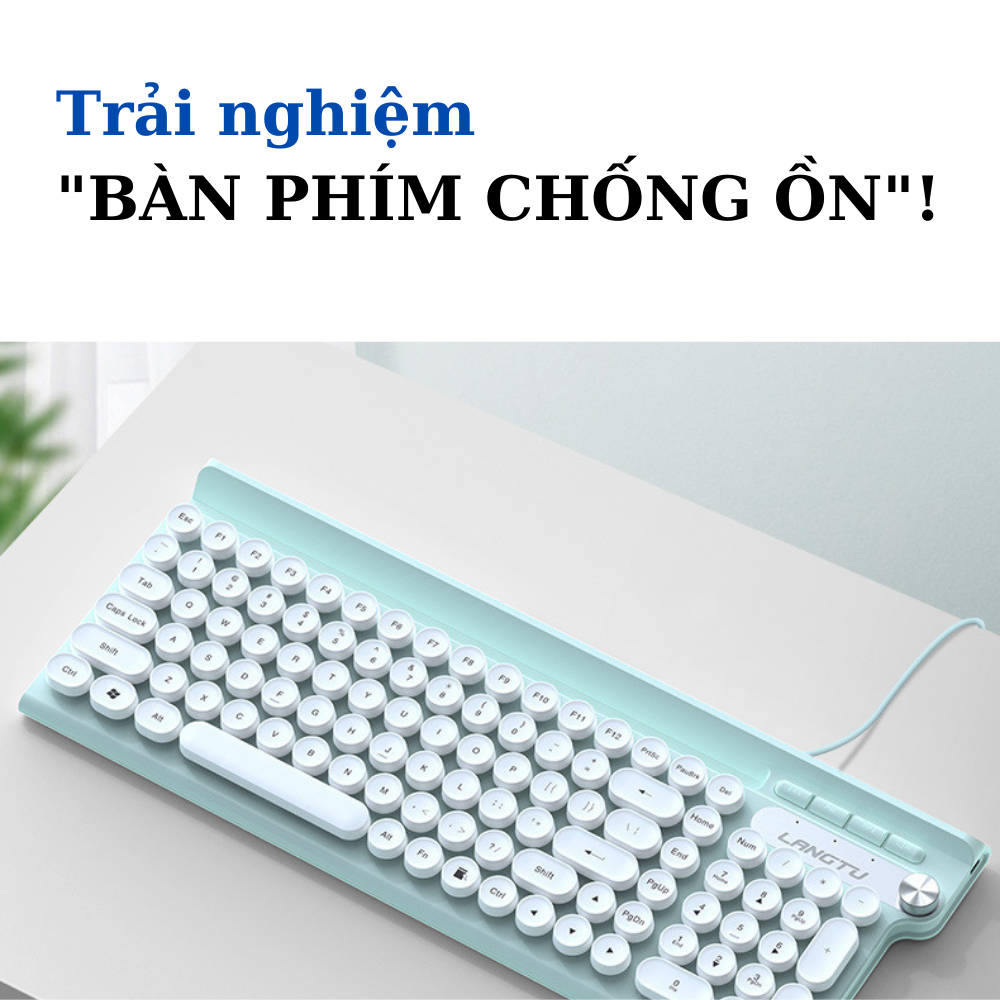 Bàn Phím Máy Tính Giả Cơ Langtu L3 Có Dây Nhỏ Gọn Chống Nước Phím Tròn Cổ Điển Hàng Chính Hãng