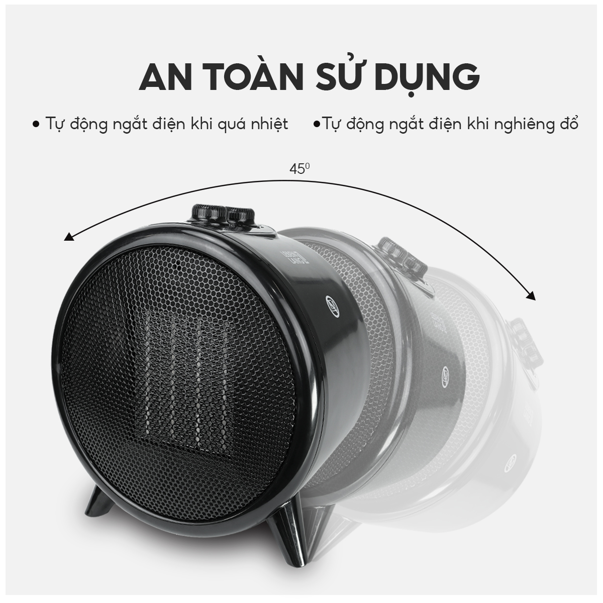 Máy sưởi mini dáng tròn Lebenlang LBL0275, công suất 1500W, làm ấm góc rộng, nóng nhanh, nhỏ gọn tiện lợi - hàng chính hãng