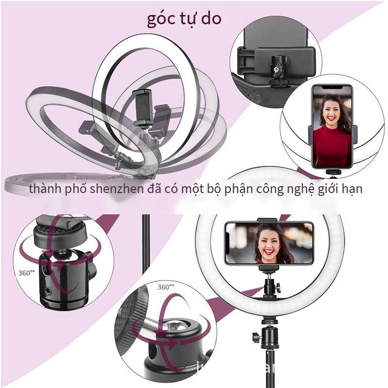Giao hàng nhanh Vòng công cụ phát sóng trực tiếp 10 inch lấp đầy ánh sáng kính thiên văn giá đỡ gậy chụp ảnh tự sướng cho điện thoại di động Đèn LED làm đẹp đèn vòng ánh sáng