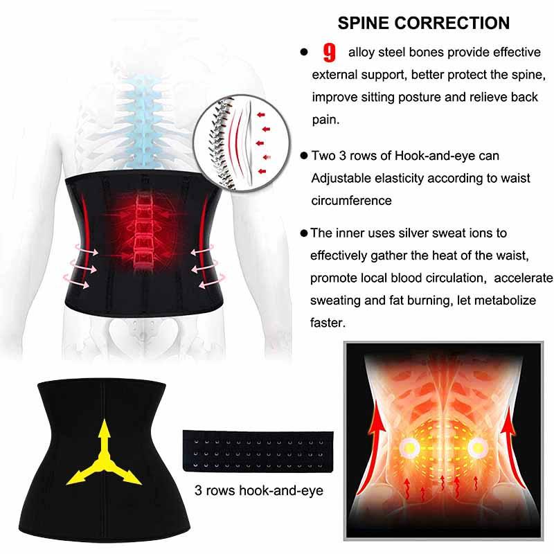 Twinso Giảm Cân Giảm Béo Eo Huấn Luyện Neoprene Xông Hơi Dây Tập Toàn Thân Nữ PU Bạc Định Fajas Xắn XXS XS