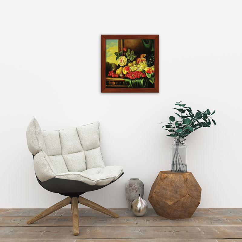 Tranh treo tường hoa quả sơn dầu in canvas khung composite W1916