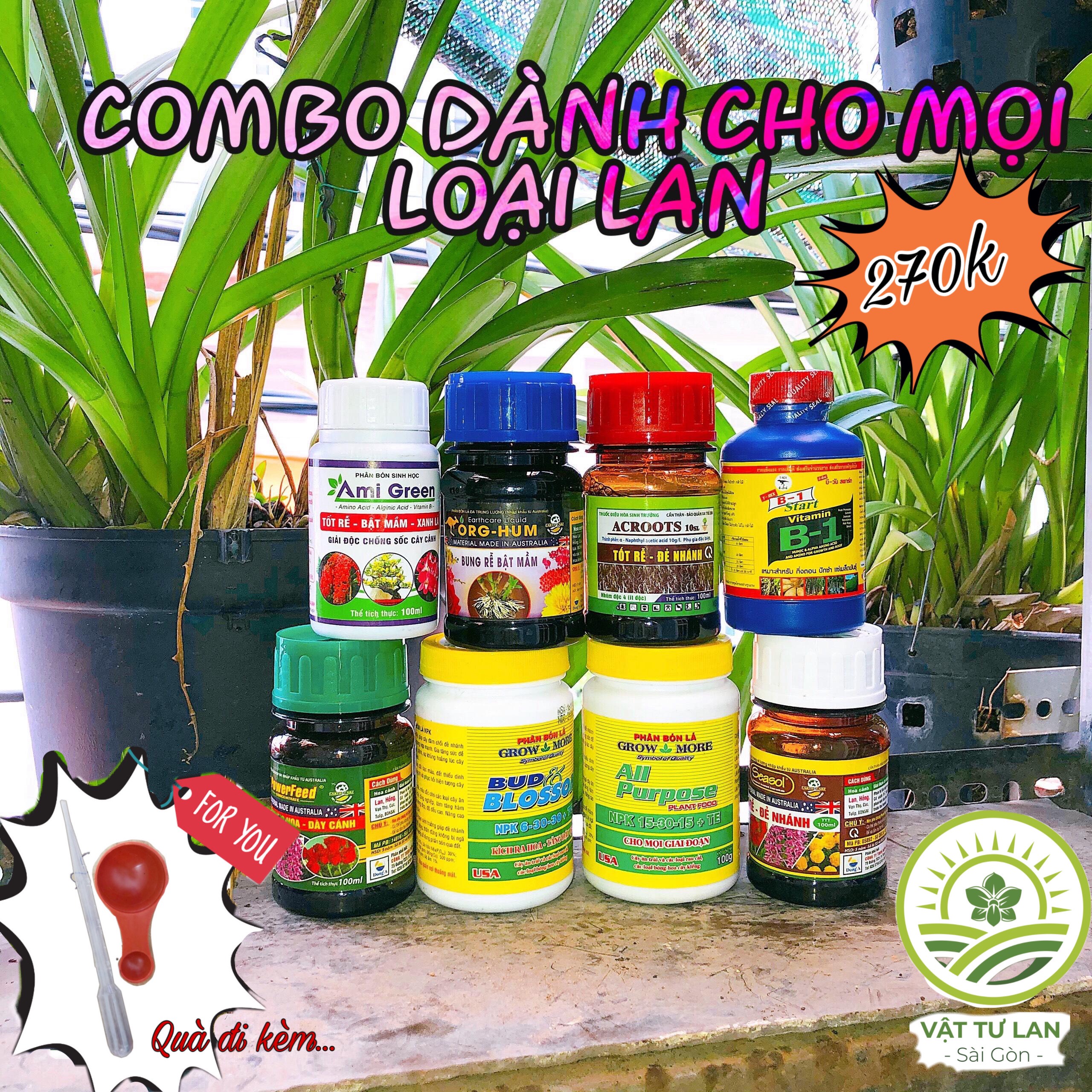 COMBO 8 loại phân bón chăm sóc hoa lan, cây cảnh dành cho người mới trồng