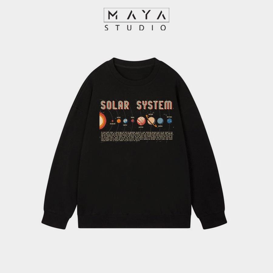 Áo Sweater MAYA Album SPACE form rộng Unisex phong cách hiện đại trẻ trung phù hợp đi học đi chơi