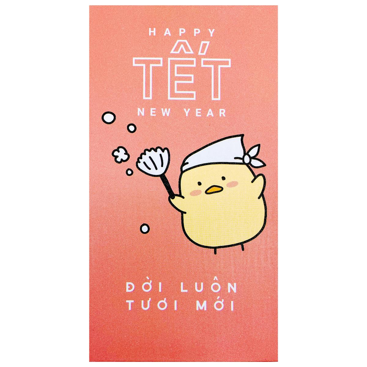 Bộ 5 Bao Lì Xì Tết Bính Ngọ 2026 - Futurebook L388 - Đời Luôn Tươi Mới - Màu Cam