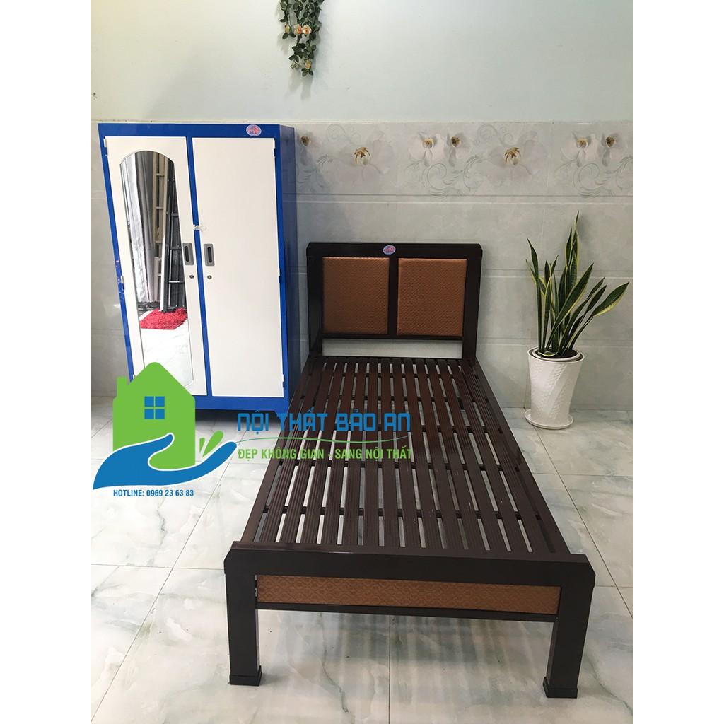 Giường sắt kiểu hộp nhiều kích thước từ 1m đến 1m8 mẫu 08 - Bảo An