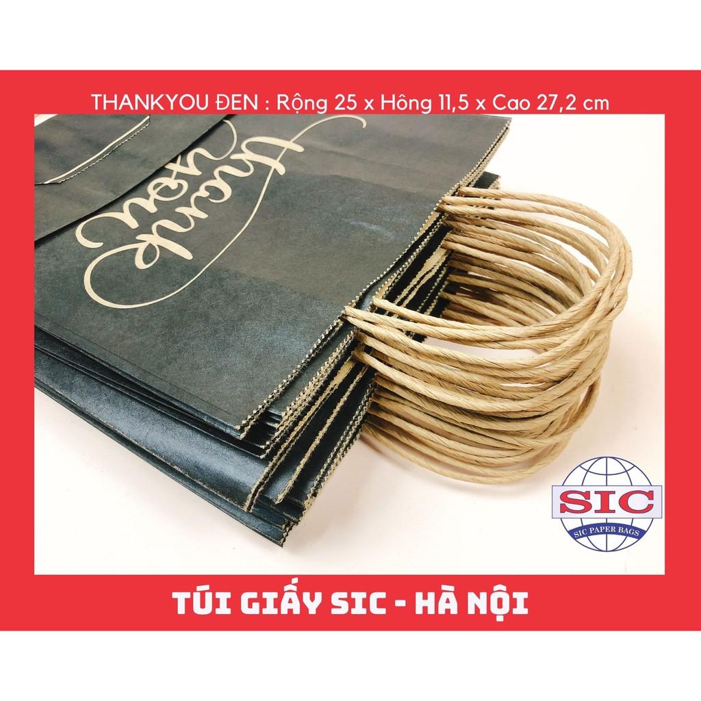 TÚI GIẤY THANKYOU MÀU ĐEN SIZE M CÓ QUAI