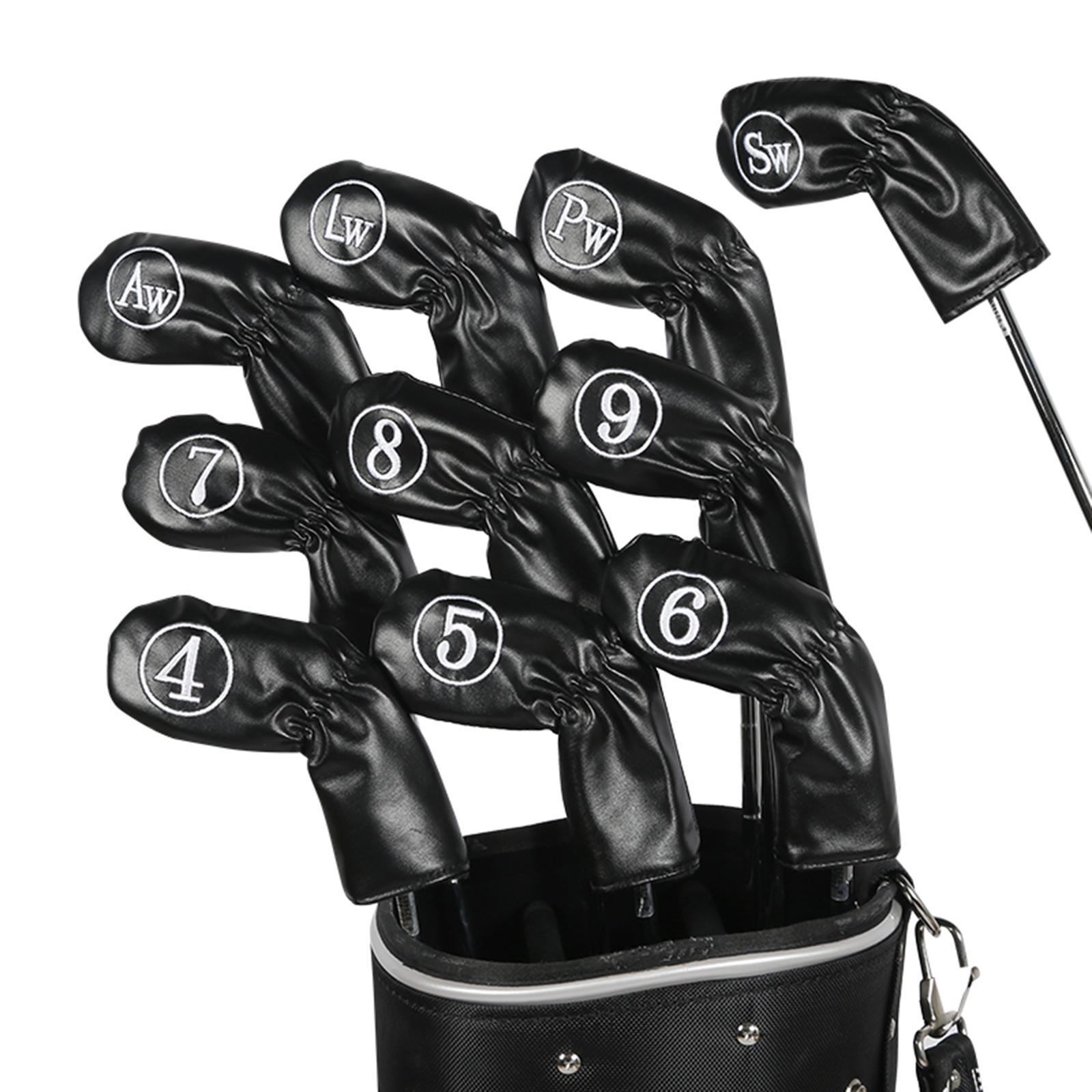 10x Golf Iron Covers Set Protector Golf Wedges Headcovers Golf Club Headcovers with Number Tags for Display Golfer Putters Golfers Women Men