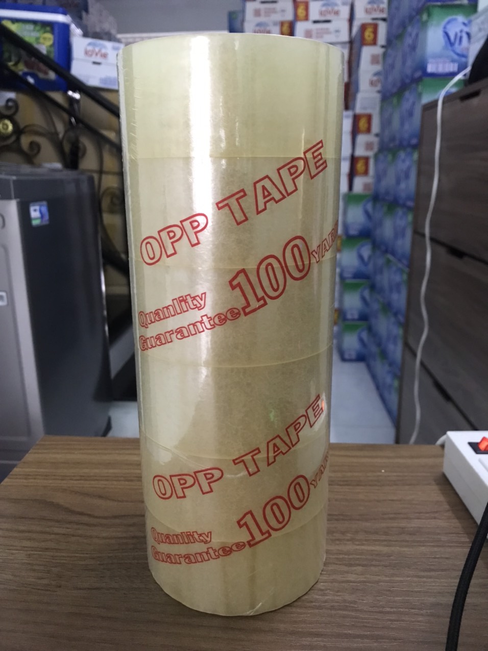 = 1 cây 6 cuộn băng keo trong bản 48mm cực dính cực chắc =