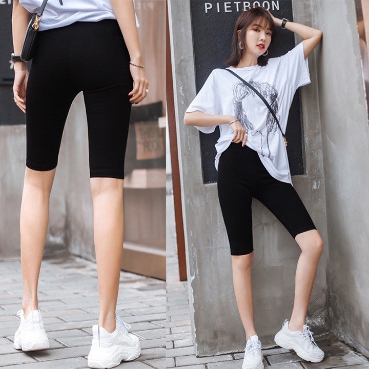 Quần legging lửng,Quần legging ngố đùi cạp chun mịn