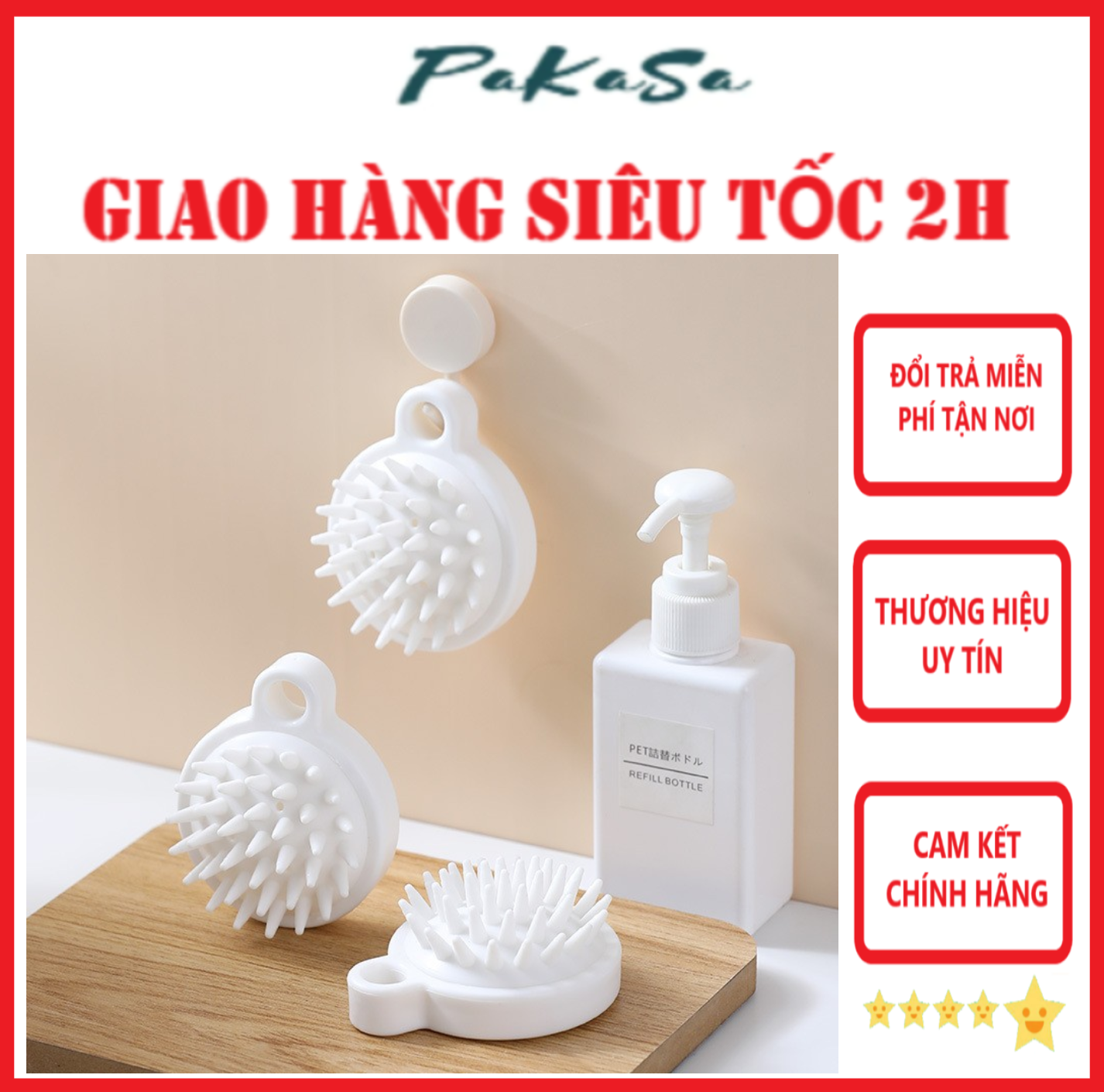 Combo 2 Lược Gội Đầu Massage - Hàng Chính Hãng