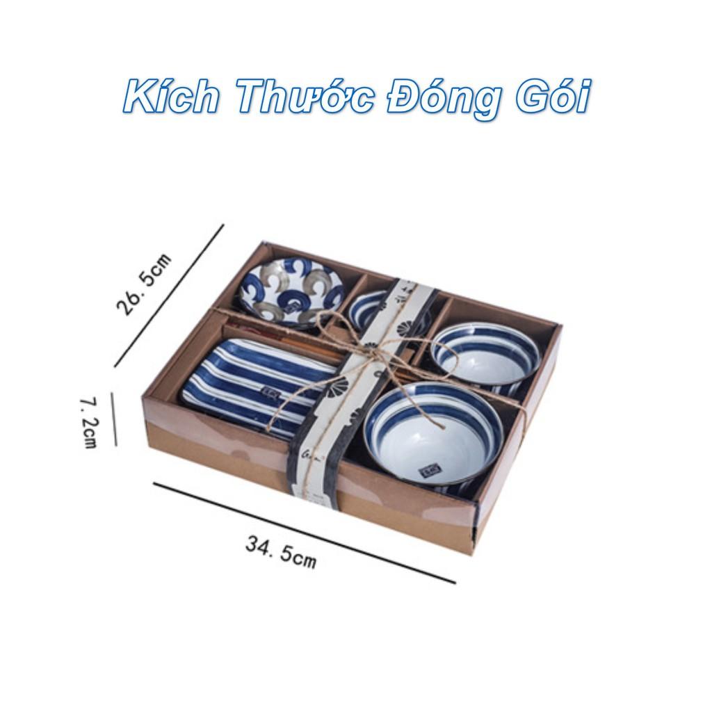 Set 6Pcs Chén Dĩa Ăn Shino-Cobalt Japan - Home and Garden