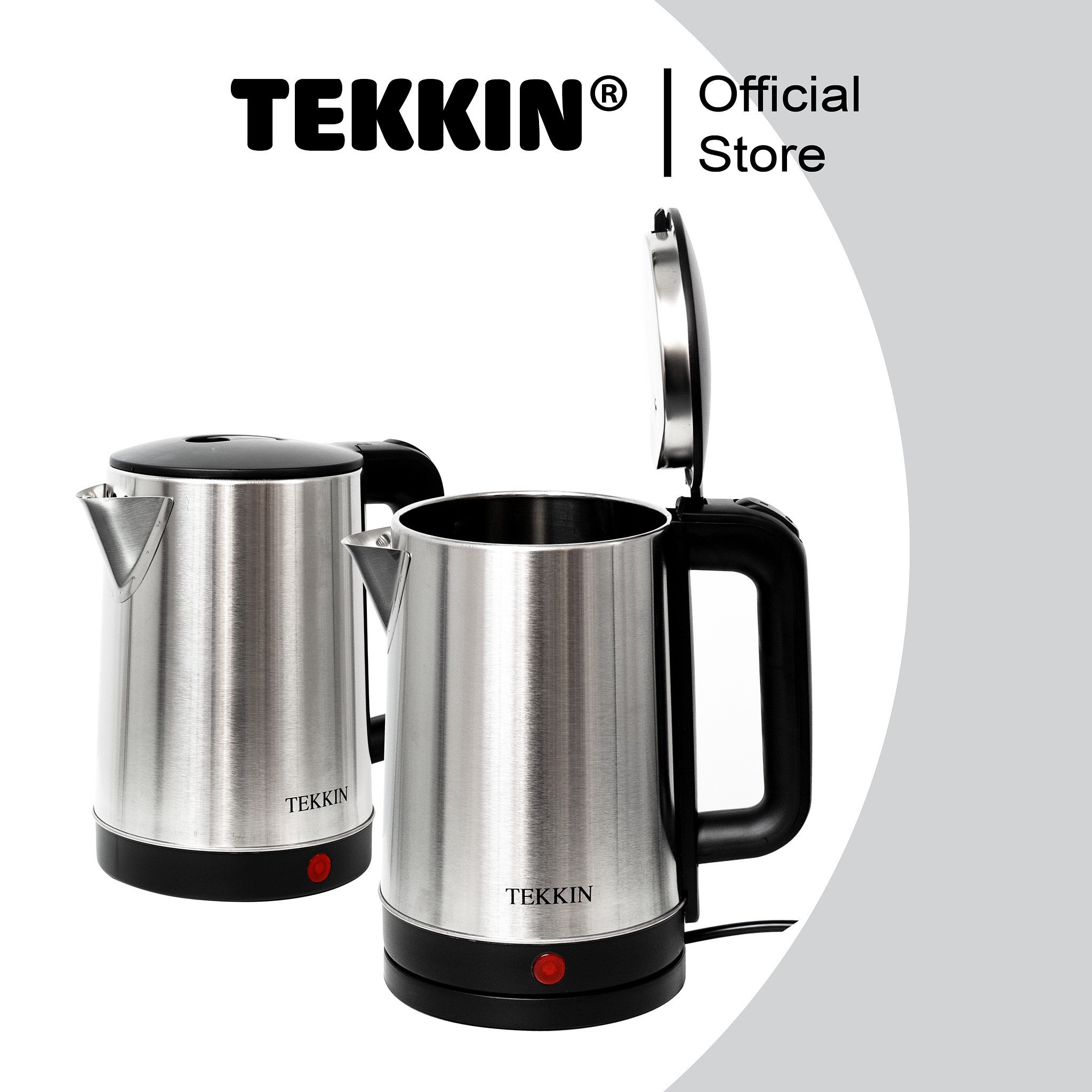 Ấm siêu tốc inox tự ngắt TEKKIN TI-2848 dung tích lớn 2.3L (dung tích sử dụng 1.8L) 1500W bảo hành 12 tháng - hàng nhập khẩu