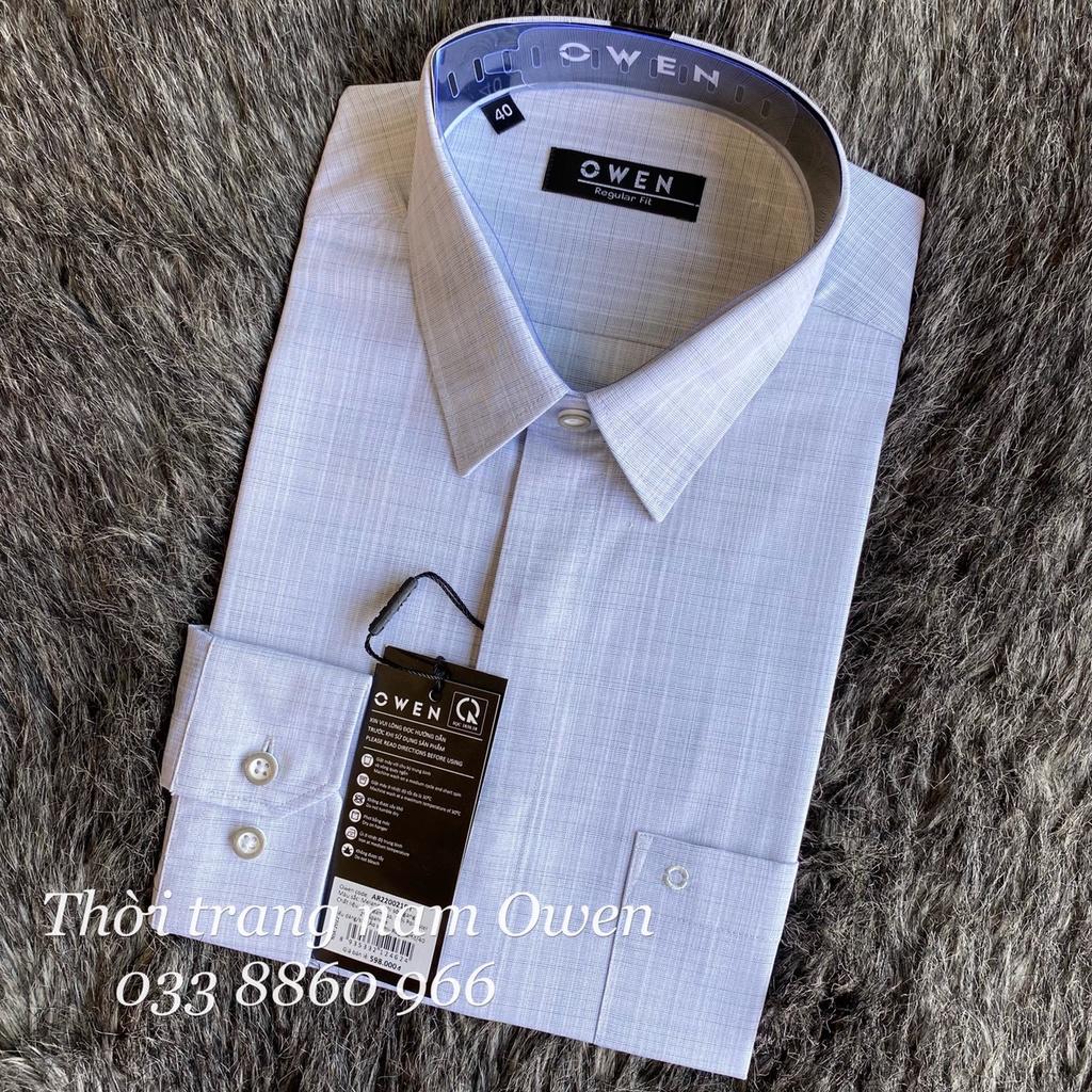 Owen - Áo sơ mi dài tay Owen Regular fit chất sợi tre màu ghi nhạt 220021