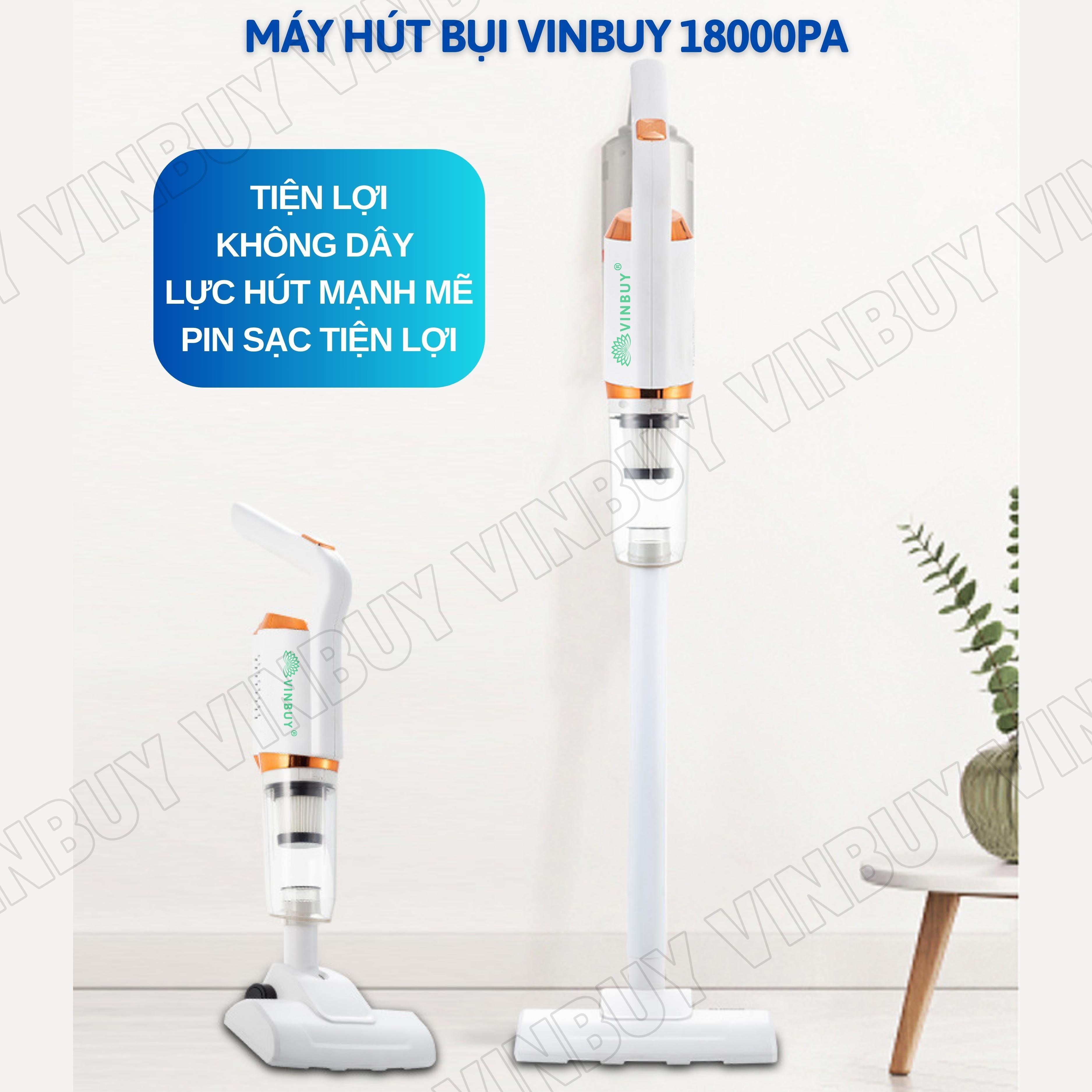 Máy Hút Bụi Cầm Tay Không Dây VinBuy Sử Dụng Pin Sạc, Vacuum Cleaner Đa Năng Lực Hút Mạnh Mẽ 18000PA, Máy Hút Bụi Ô Tô, Máy Hút Bụi Gia Đình - Hàng Chính Hãng