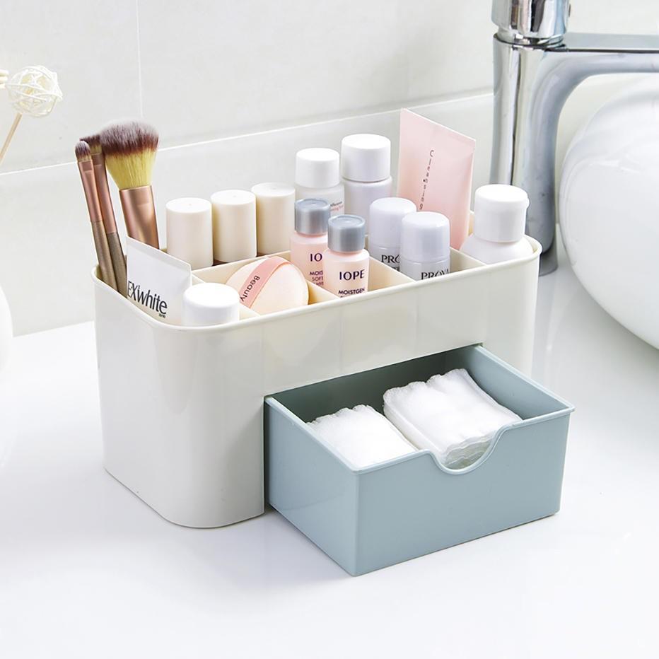 Kệ Nhựa Đựng Mỹ Phẩm Nhiều Ngăn Có Ngăn Kéo tiện ích Khay Để Mỹ Phẩm Con Gái Phụ Nữ làm đẹp Phụ Kiện Trang Điểm