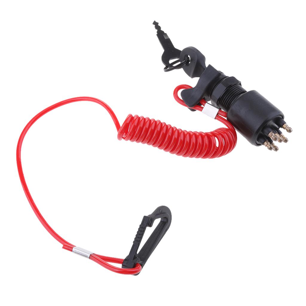 Ignition Key Switch & Lanyard 5005801, 175974 for Johnson/Evinrude/OMC