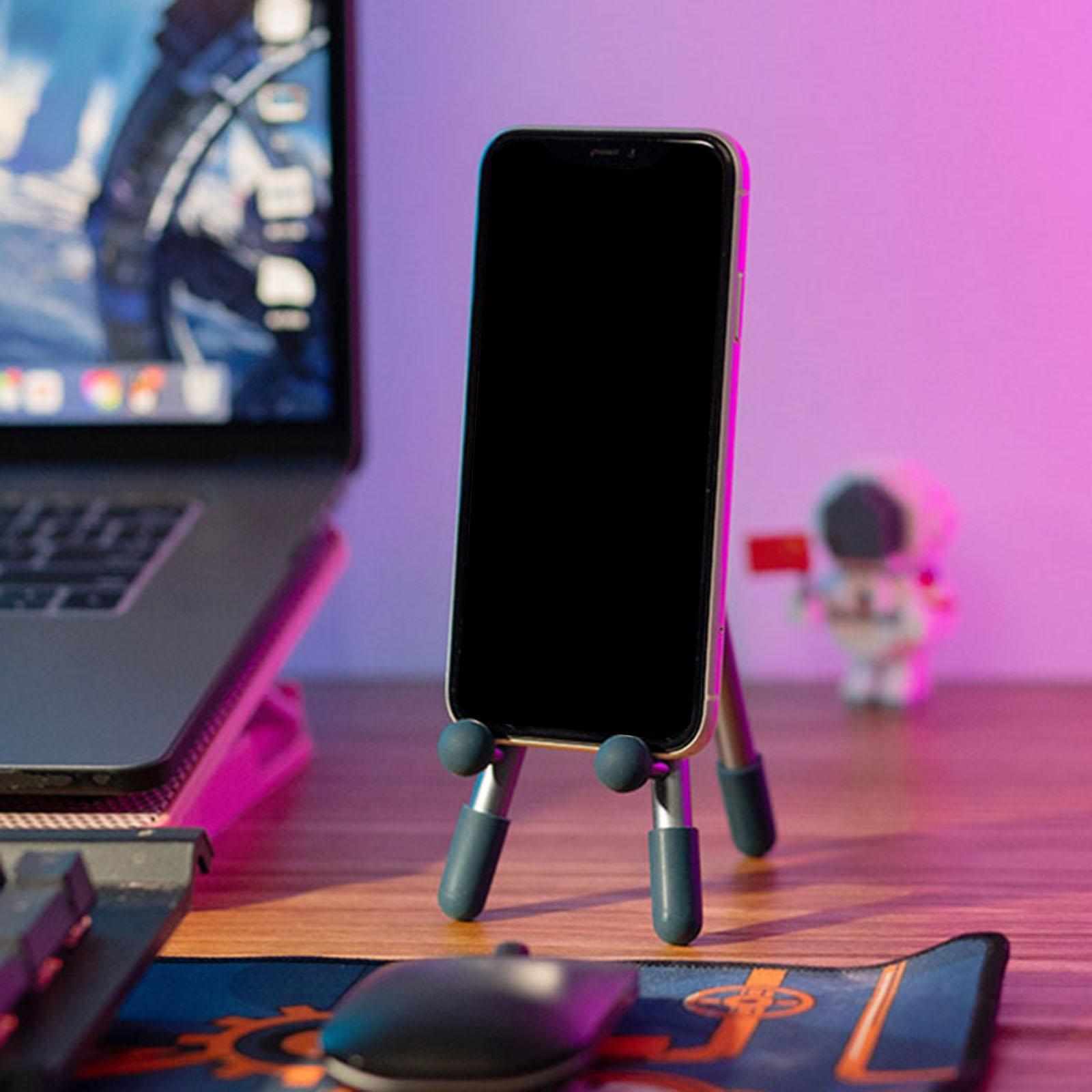 Mini Metal Phone Tripod, Cellphone Tablet Desktop Stand, Adjustable Universal 120° Rotatable Smartphone Storage Holder for 4.7-12.9 Inch Size