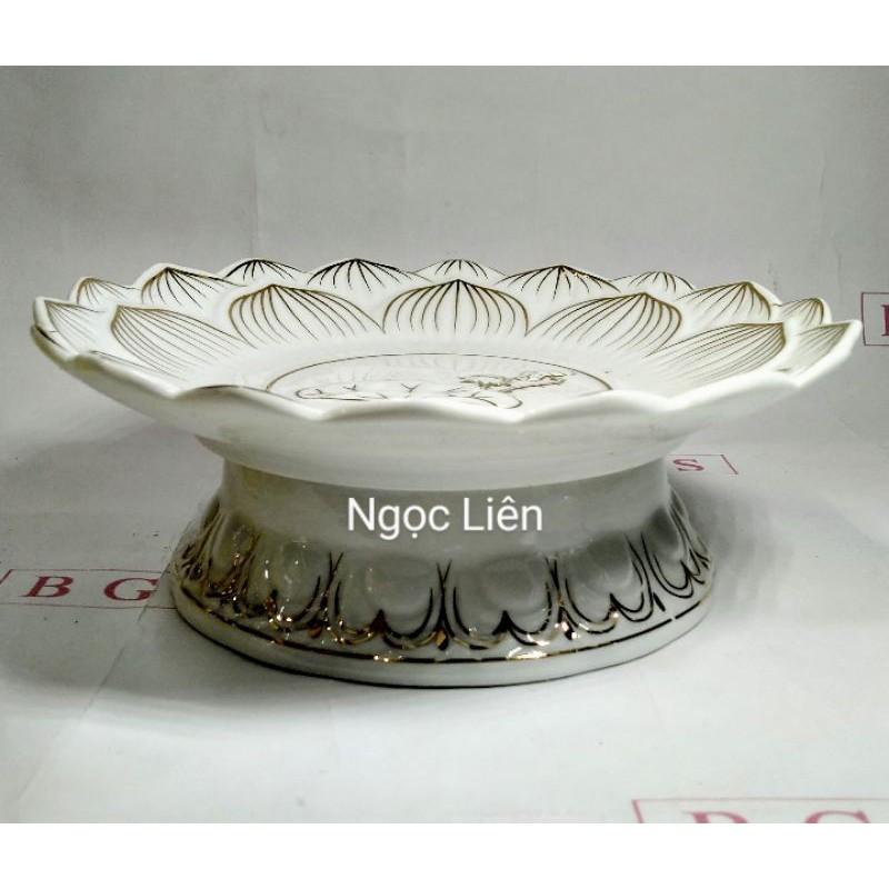 Bộ sứ thờ bạch ngọc cho bàn thờ thần tài ngang 42cm trở xuống