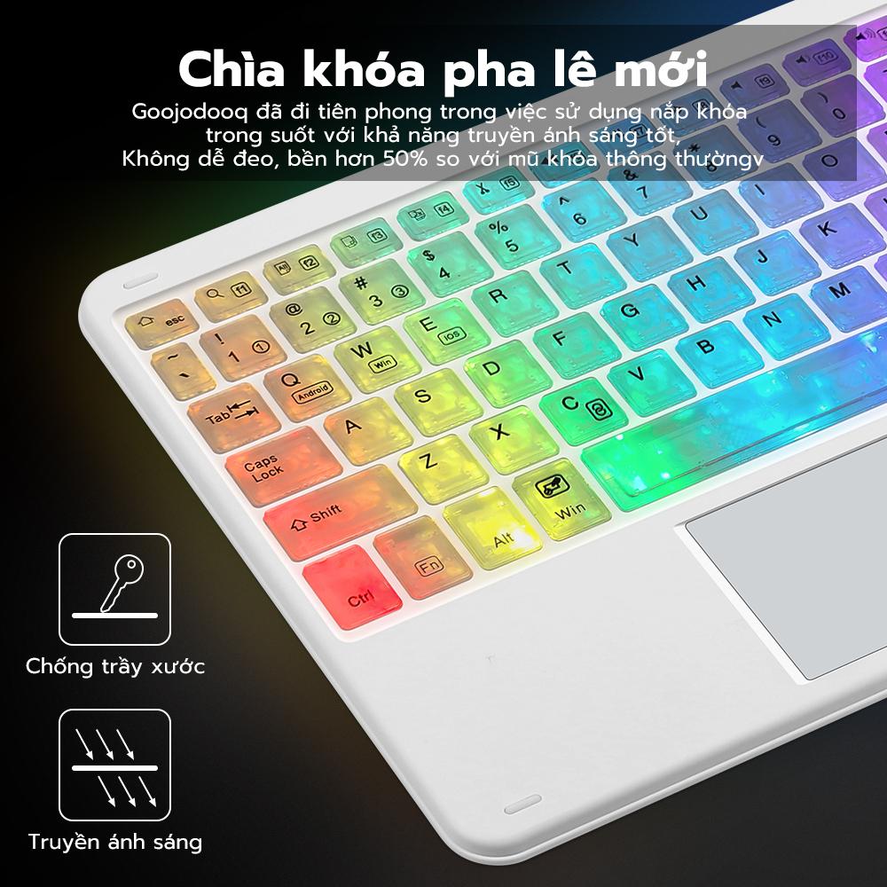 [HÀNG CHÍNH HÃNG GOOJODOQ] Bàn phím không dây bluetooth GOOJODOQ Đèn LED RGB thích hợp cho Điện thoại iPad Pro Air Xiaomi Huawei Android Windows