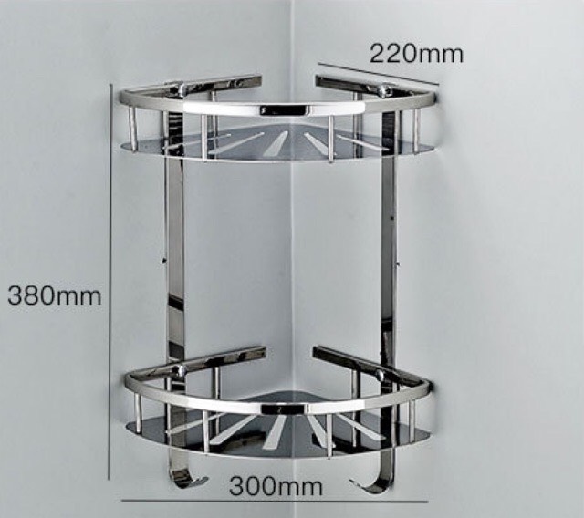 Kệ góc nhà tắm, giá để đồ nhà tắm INOX 304 cao cấp treo tường