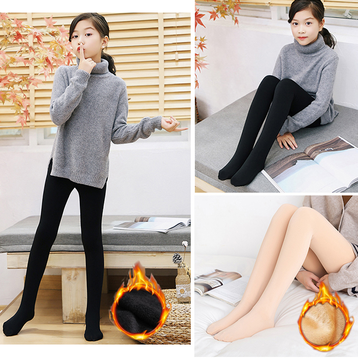 QUẦN GIỮ NHIỆT BÉ GÁI [3 - 12 tuổi], Quần tất lót nỉ trẻ em co giãn tốt Dễ mặc, ôm vừa vặn