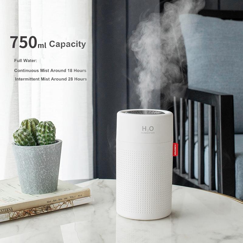 Máy Phun Sương Tạo Độ Ẩm Hộ Gia Đình Phòng Ngủ 750ML Dung Lượng Lớn Không Dây Siêu Âm Thanh USB Sạc Màu Phun Sương Tạo Máy Phun Sương Tạo Độ Ẩm