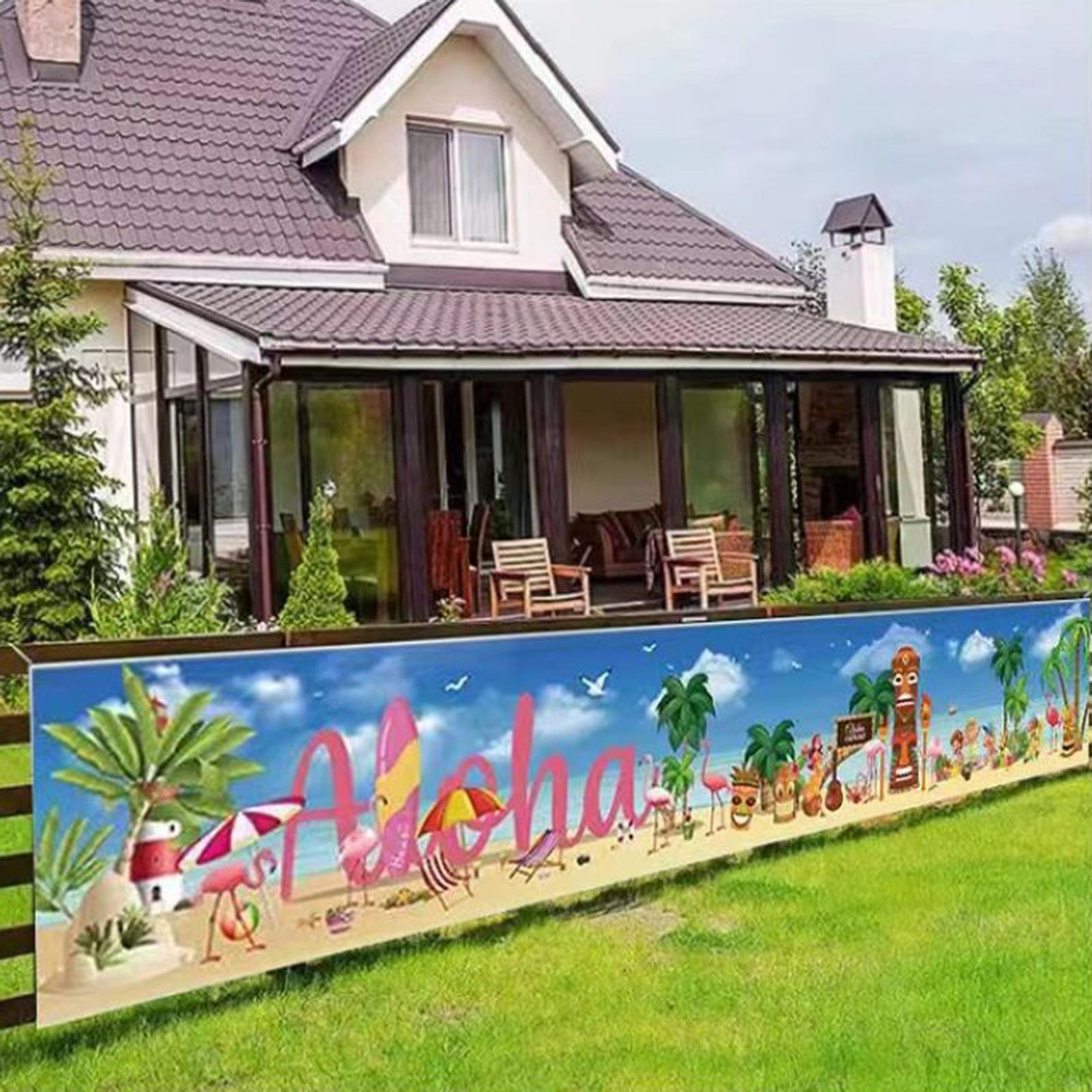 Luau Party Decoration, Beach Aloha Backdrop Banner, Hawaiian Theme Birthday Party Supplies, Summer Flamingo Baby Shower Decoration