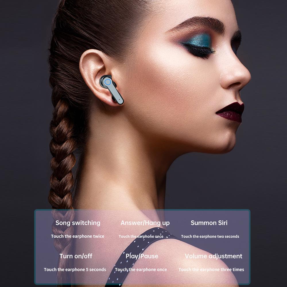 M19 TWS BT5.1 Wireless Earphones 3D Touch Control LED Digital Display IPX7 Waterproof CVC 8.0 Noise Reduction Earbuds