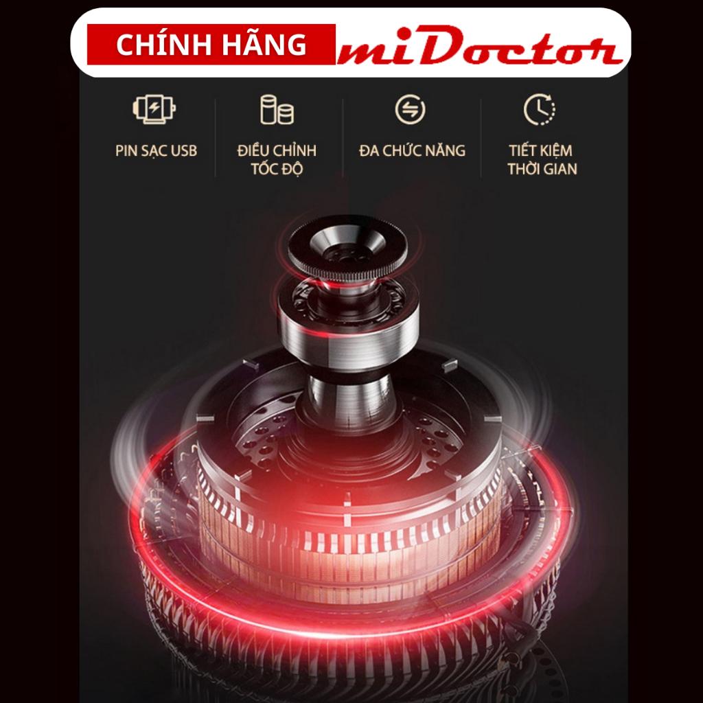 Máy Đánh Trứng Sữa Tạo Bọt Cafe Cầm Tay Mini Pin Sạc Cao Cấp miDoctor - Hàng Chính Hãng