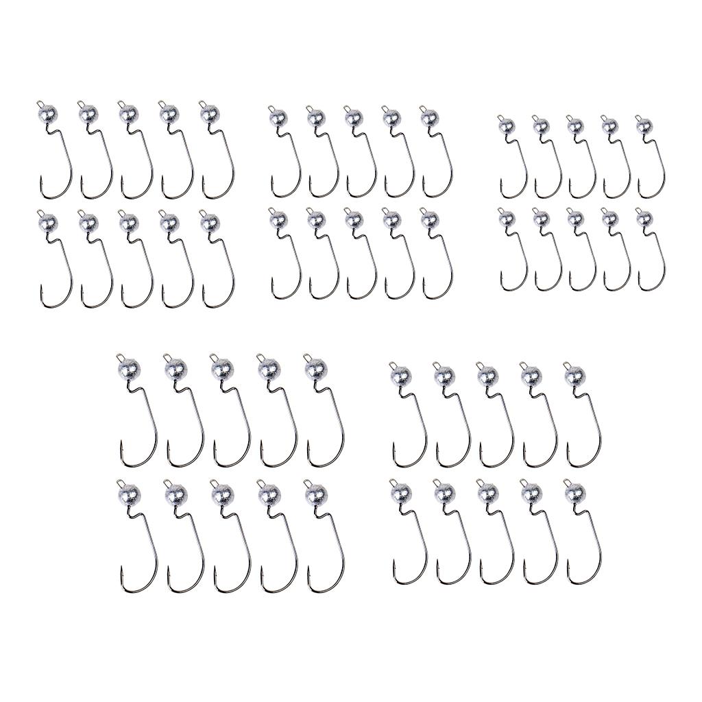 10pcs Weighted Fishing Hooks Crank Hook with Lead for Swimbaits 3.5g