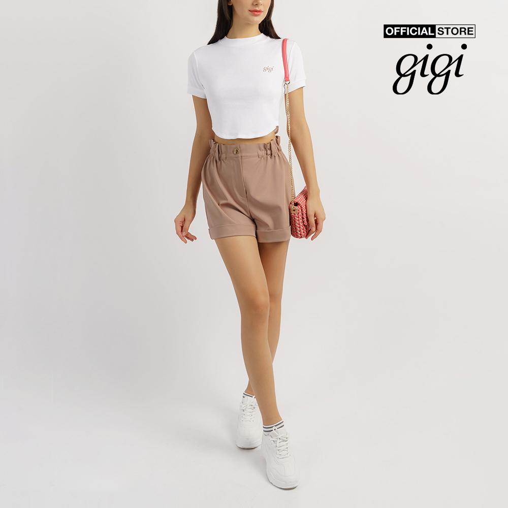 GIGI - Áo thun nữ croptop tay ngắn phối logo thời trang G1201T221232