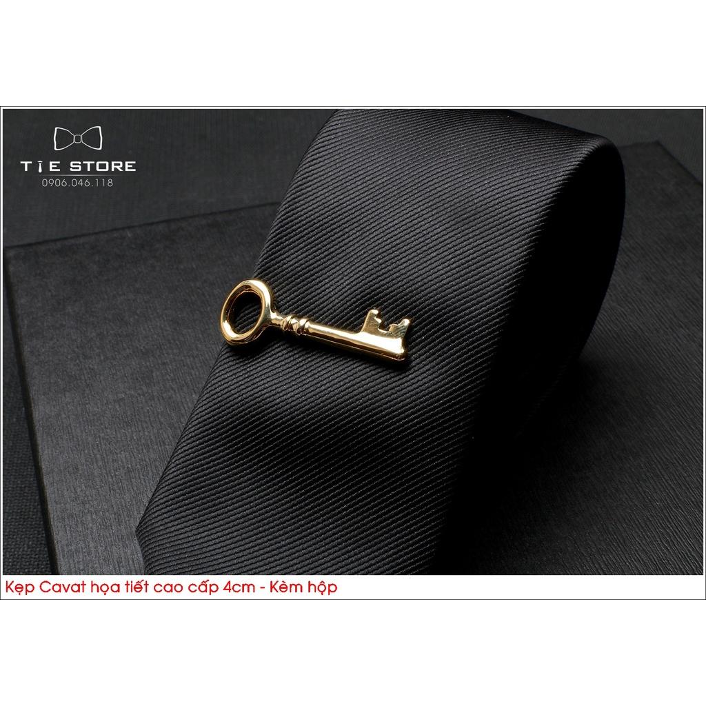 Kẹp cà vạt nam bản nhỏ , Kẹp Cavat hình họa tiết chìa khóa cao cấp - tặng kèm hộp nhỏ