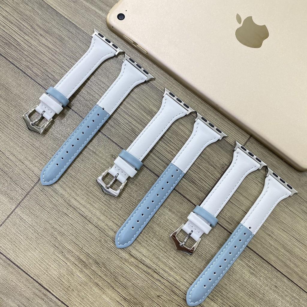 Dây da bản nhỏ mix màu đẹp nhất dành cho apple watch series 1/2/3/4/5/6