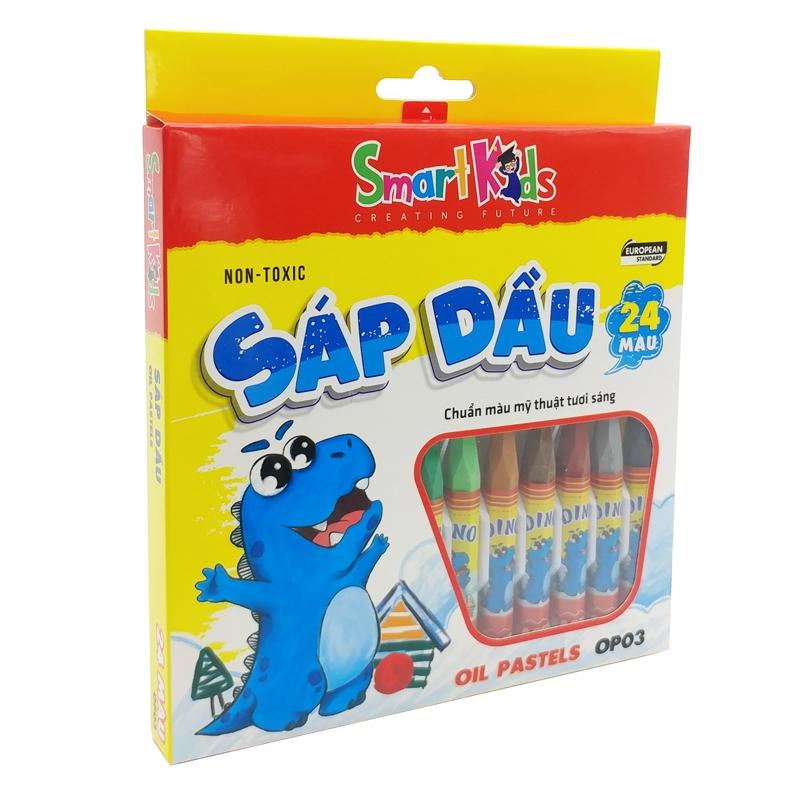 Sáp Dầu 24 Màu Dino - Smart Kids OP03